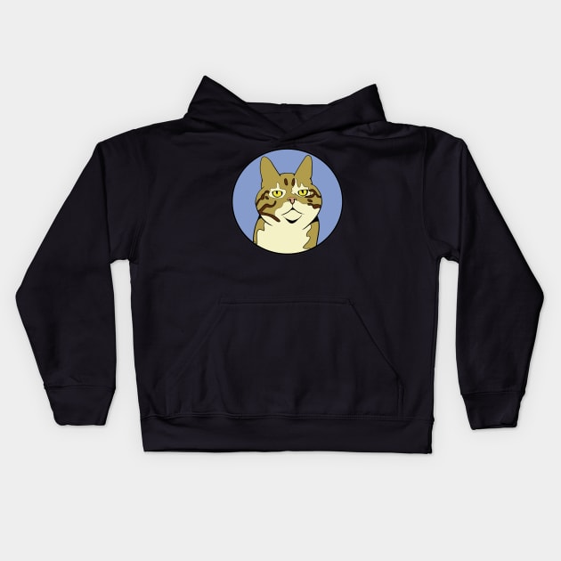 Serious Cat - Funny Animal Design Kids Hoodie by Animals in Design